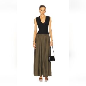 Weworewhat Deep V Corset Maxi Dress